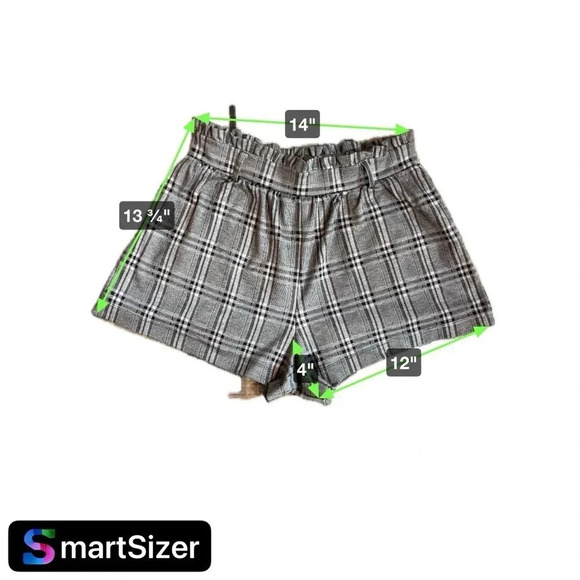 American eagle black and white plaid high waist shorts size medium - Picture 3 of 8